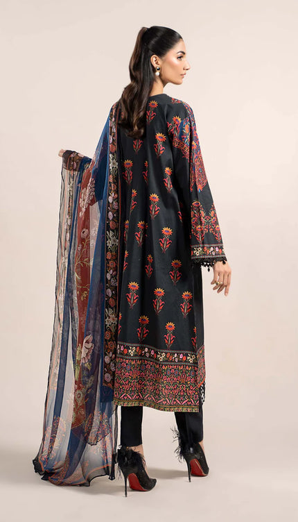 3 Piece Printed Cambric Suit | MPS-2304-B
