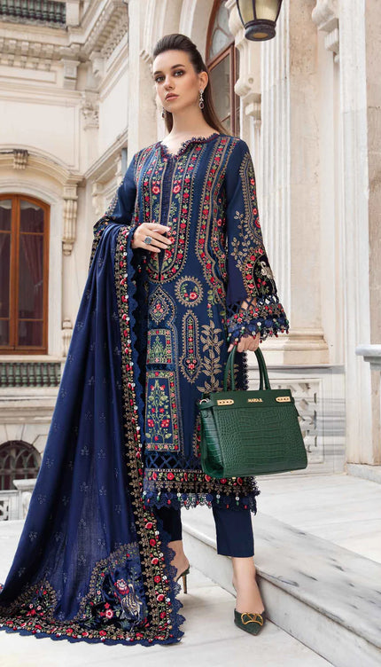 Stitched Linen | Navy Blue DL-1109