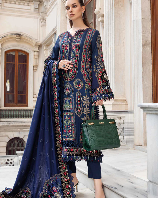 Stitched Linen | Navy Blue DL-1109