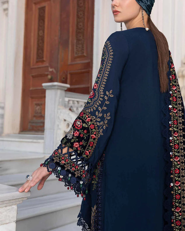 Stitched Linen | Navy Blue DL-1109