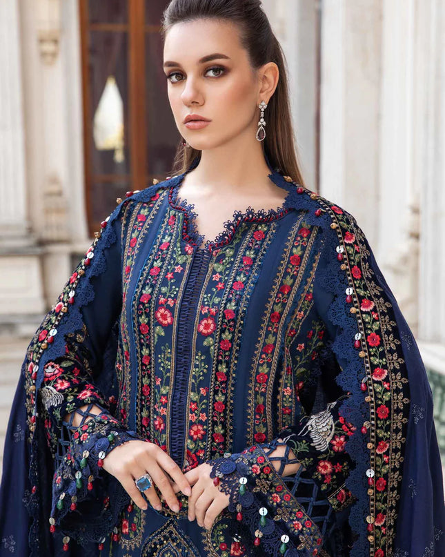 Stitched Linen | Navy Blue DL-1109