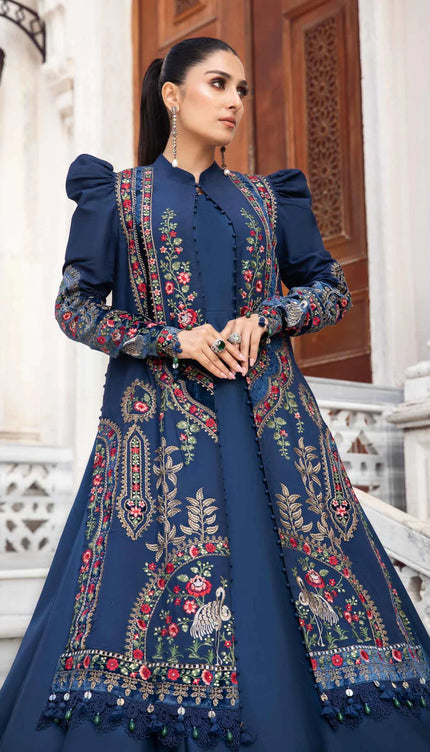 Stitched Linen | Navy Blue DL-1109