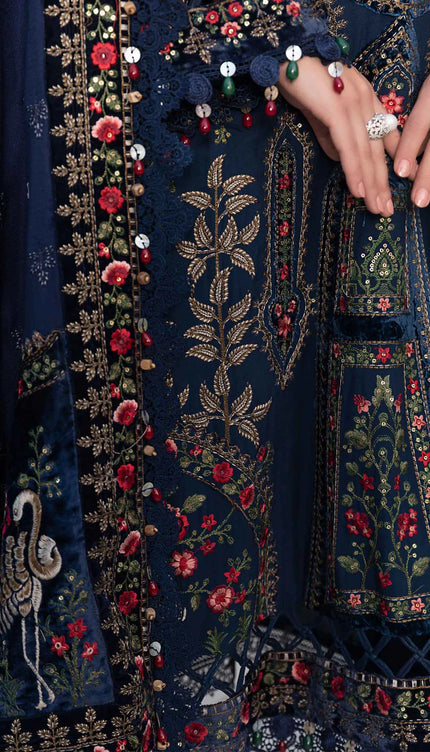 Stitched Linen | Navy Blue DL-1109