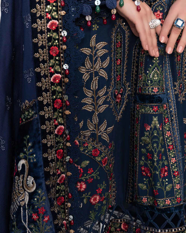 Stitched Linen | Navy Blue DL-1109