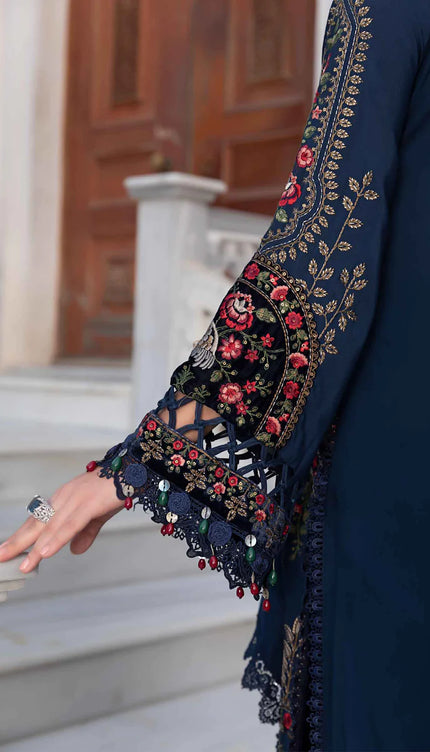Stitched Linen | Navy Blue DL-1109
