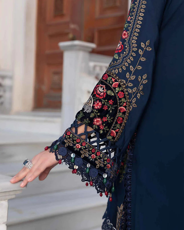 Stitched Linen | Navy Blue DL-1109