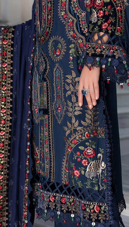 Stitched Linen | Navy Blue DL-1109