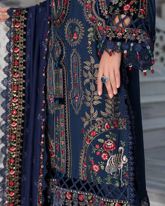 Stitched Linen | Navy Blue DL-1109