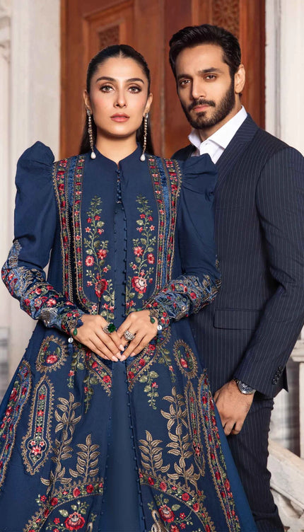 Stitched Linen | Navy Blue DL-1109