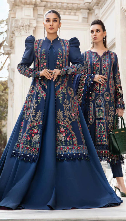 Stitched Linen | Navy Blue DL-1109