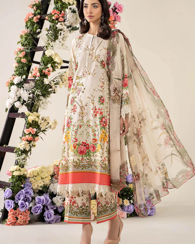 3 Piece Stitched Embroidered Lawn Suit | MPT-2605-A