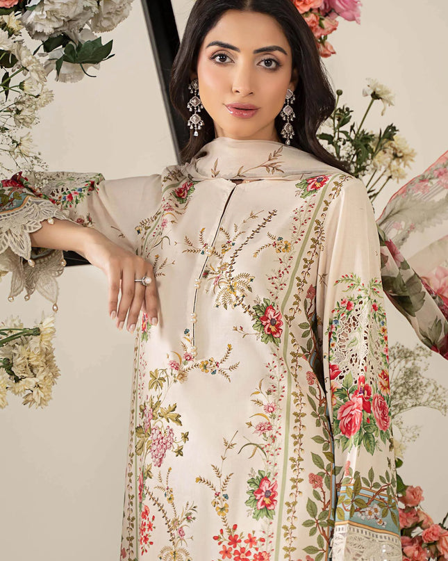 3 Piece Stitched Embroidered Lawn Suit | MPT-2605-A