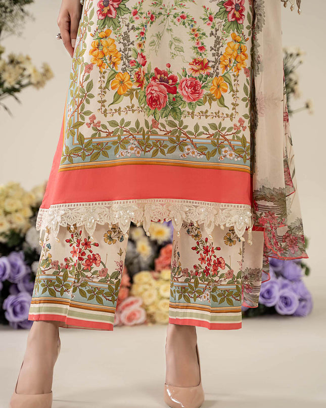 3 Piece Stitched Embroidered Lawn Suit | MPT-2605-A