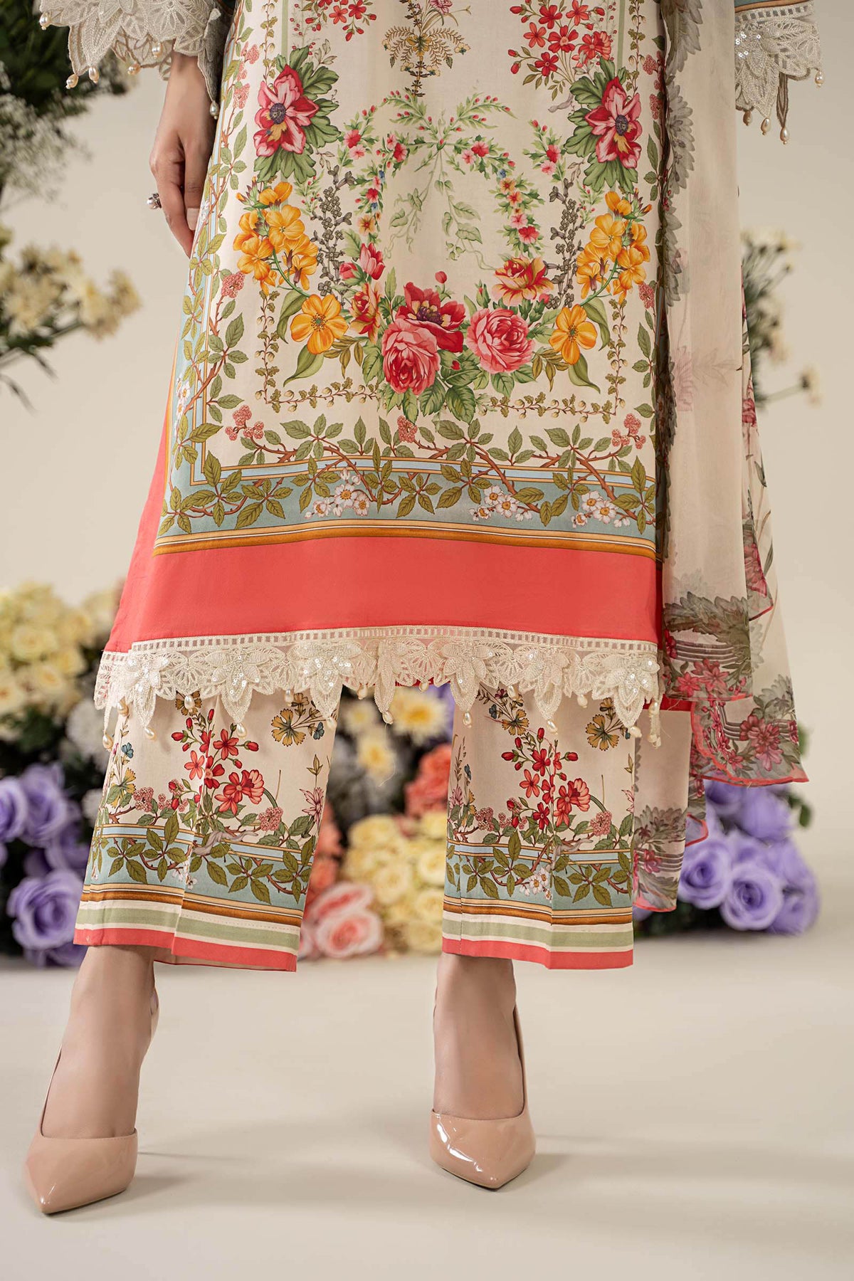 3 Piece Stitched Embroidered Lawn Suit | MPT-2605-A