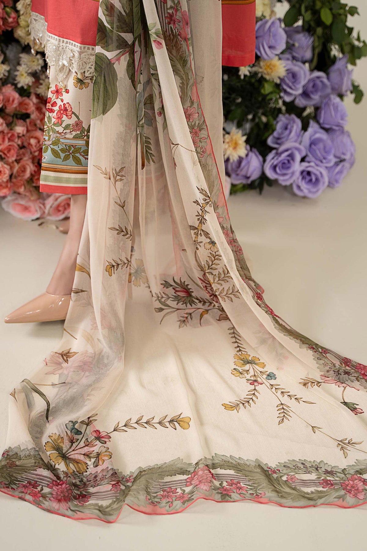 3 Piece Stitched Embroidered Lawn Suit | MPT-2605-A