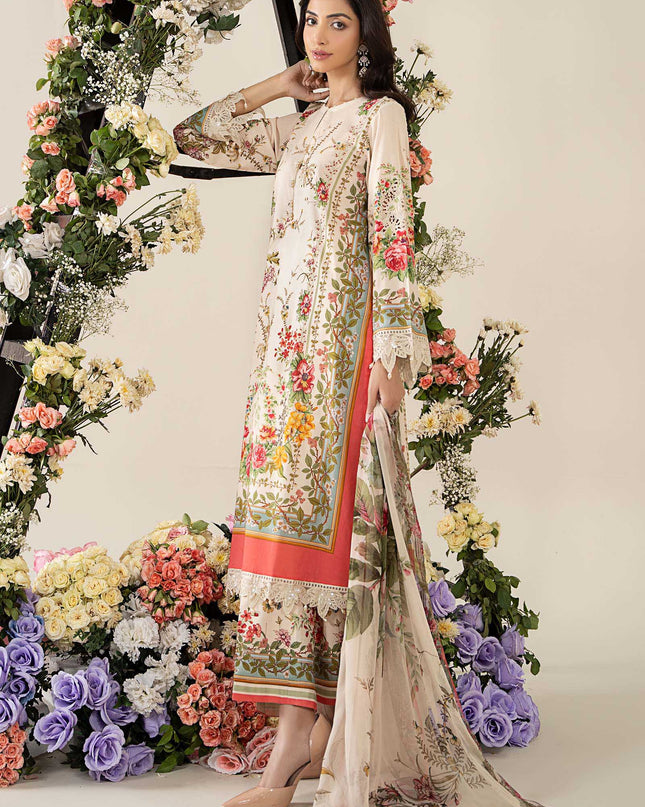 3 Piece Stitched Embroidered Lawn Suit | MPT-2605-A
