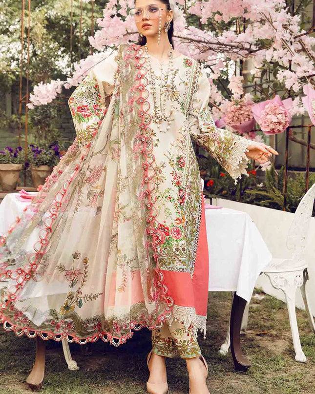 3 Piece Stitched Embroidered Lawn Suit | MPT-2605-A