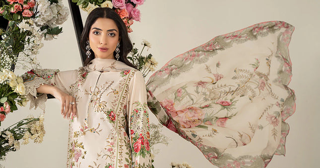 3 Piece Stitched Embroidered Lawn Suit | MPT-2605-A