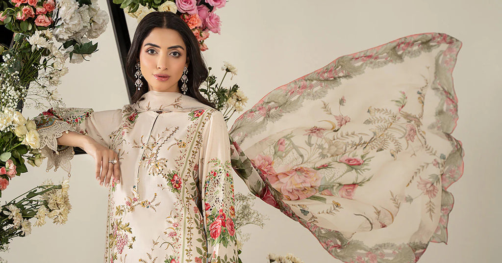 3 Piece Stitched Embroidered Lawn Suit | MPT-2605-A