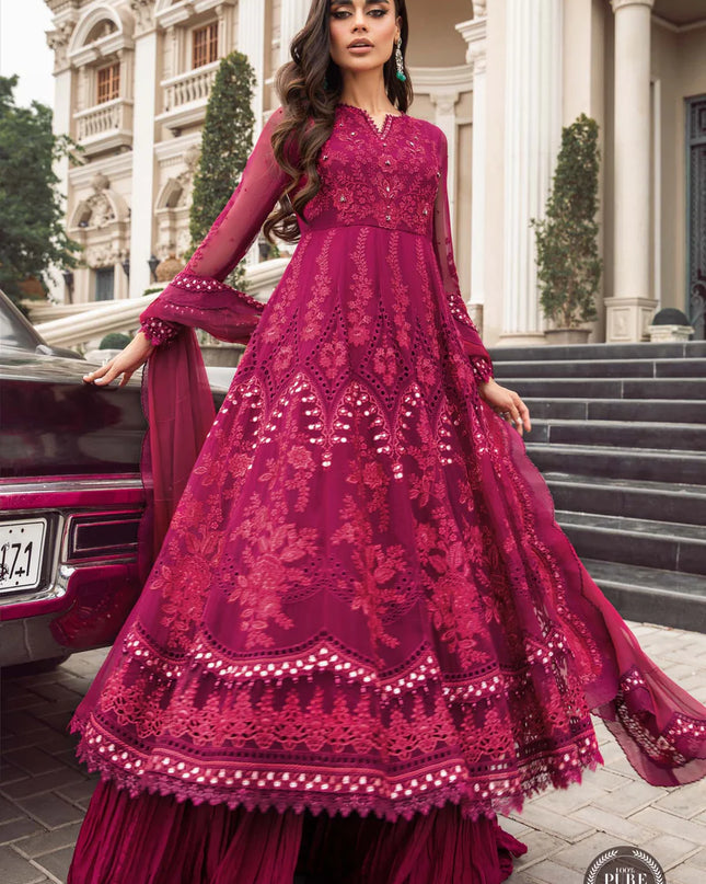 Stitched Chiffon | MPC-23-107 Magenta Pink