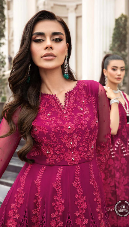 Stitched Chiffon | MPC-23-107 Magenta Pink