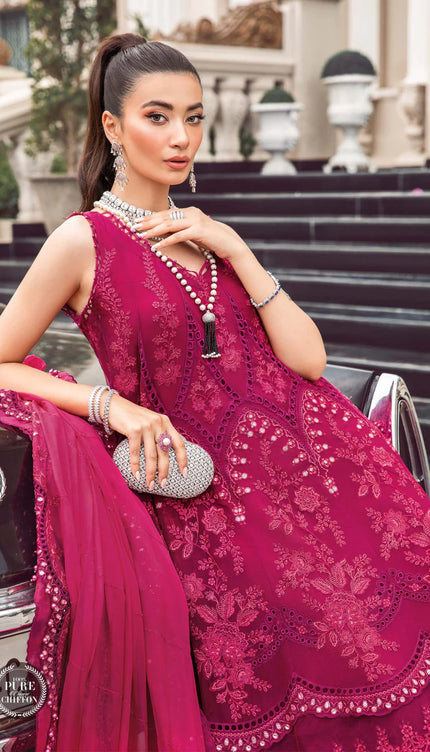 Stitched Chiffon | MPC-23-107 Magenta Pink
