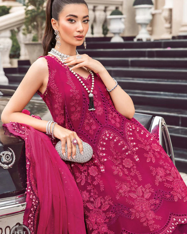 Stitched Chiffon | MPC-23-107 Magenta Pink