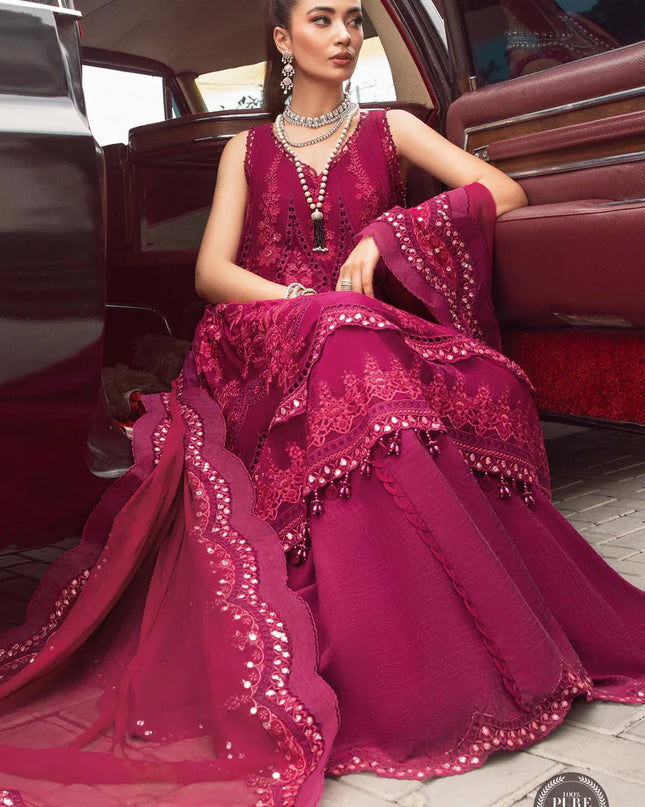 Stitched Chiffon | MPC-23-107 Magenta Pink