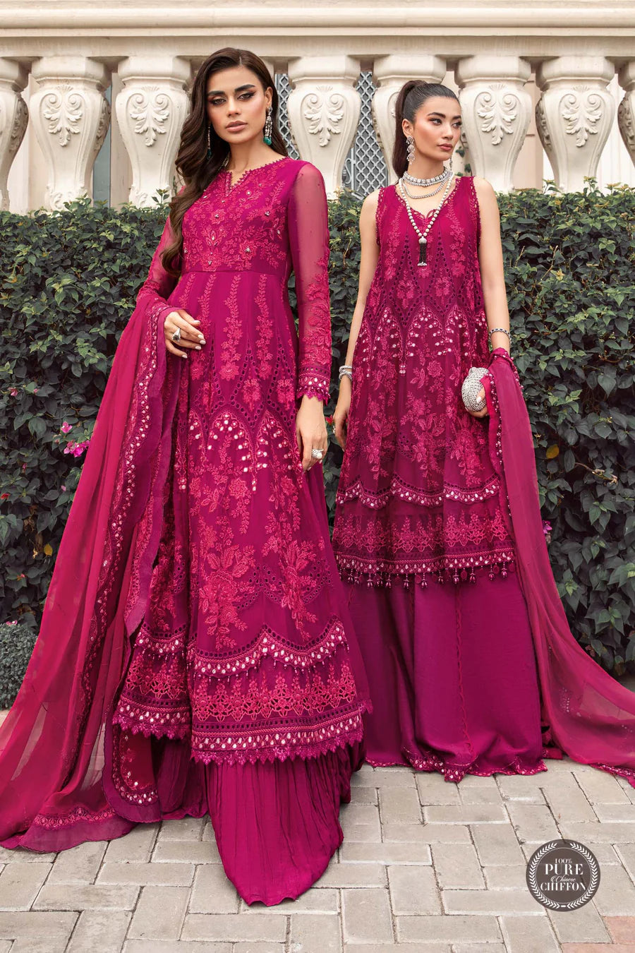 Stitched Chiffon | MPC-23-107 Magenta Pink