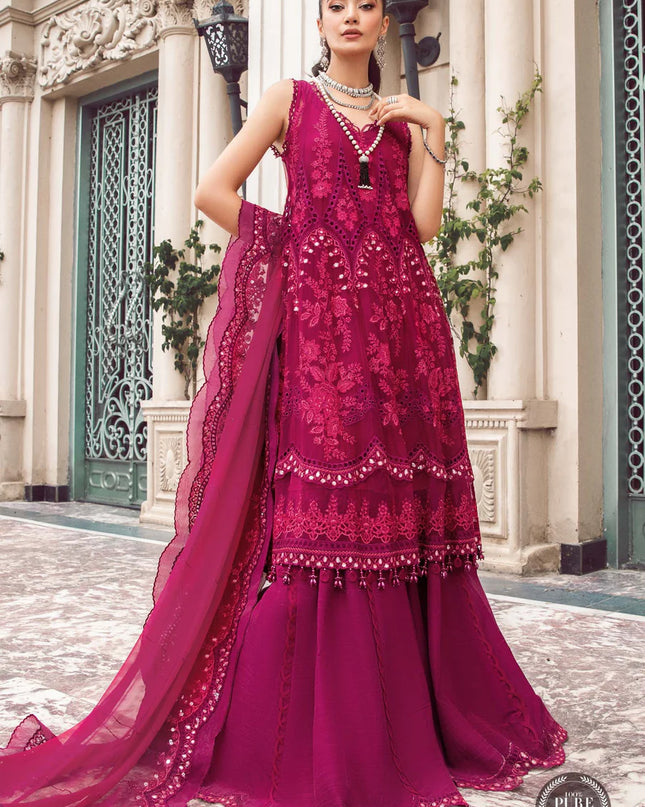 Stitched Chiffon | MPC-23-107 Magenta Pink