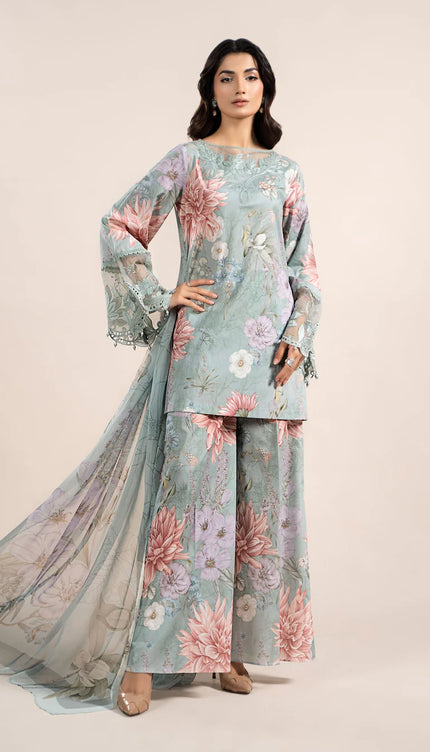 3 Piece Printed Cambric Suit | MPS-2306-A