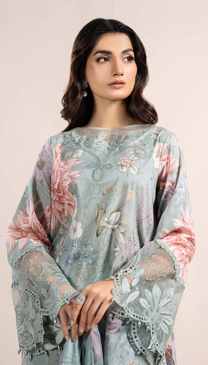 3 Piece Printed Cambric Suit | MPS-2306-A