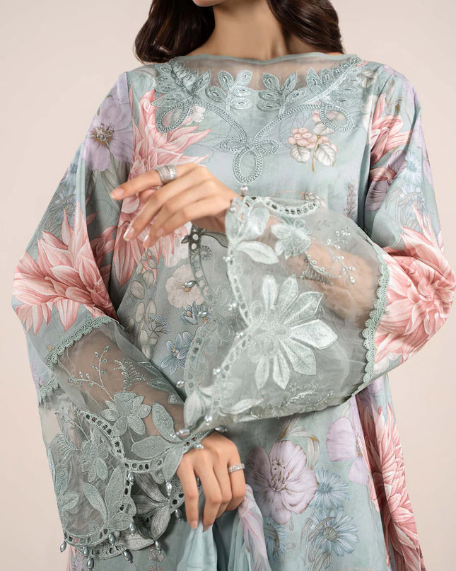3 Piece Printed Cambric Suit | MPS-2306-A