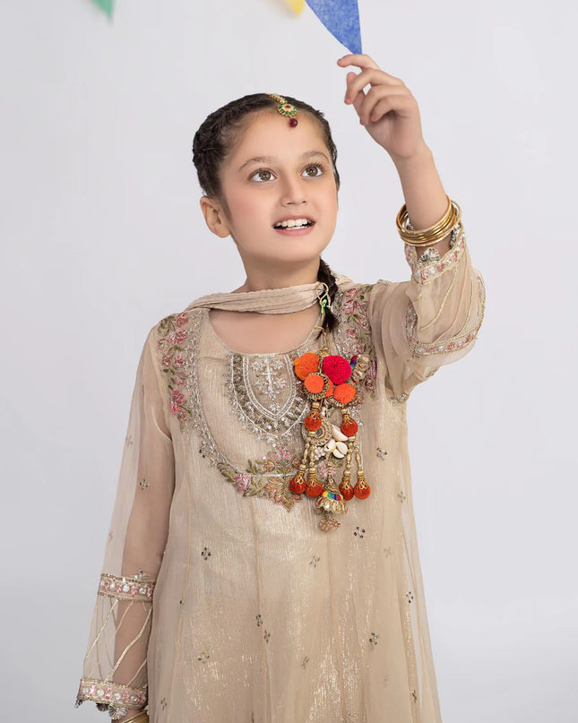 3 Piece Embroidered Organza Suit | MKS-EF24-26