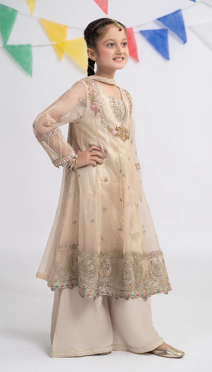 3 Piece Embroidered Organza Suit | MKS-EF24-26