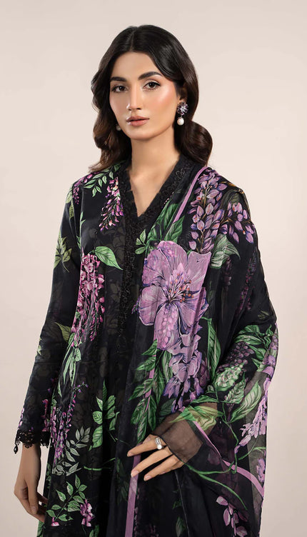 3 Piece Printed Cambric Suit | MPS-2301-B