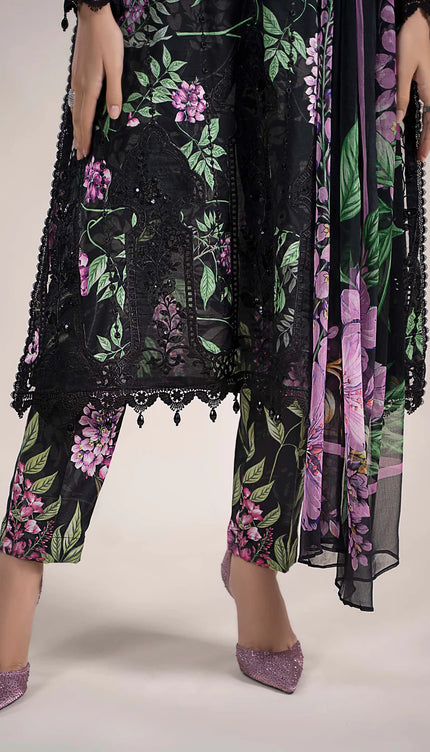 3 Piece Printed Cambric Suit | MPS-2301-B