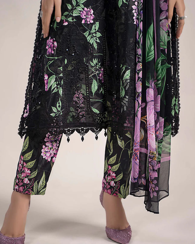 3 Piece Printed Cambric Suit | MPS-2301-B