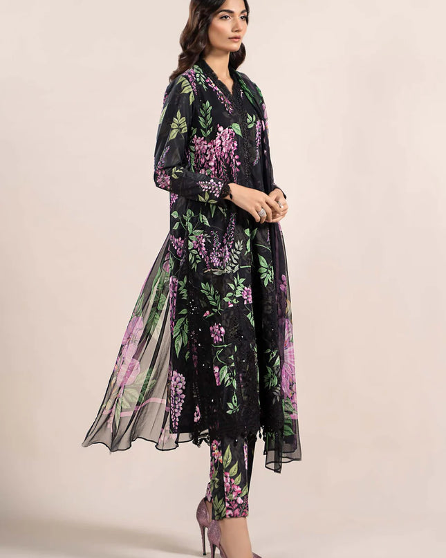 3 Piece Printed Cambric Suit | MPS-2301-B