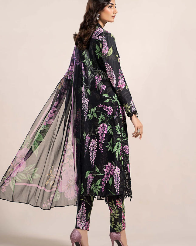 3 Piece Printed Cambric Suit | MPS-2301-B