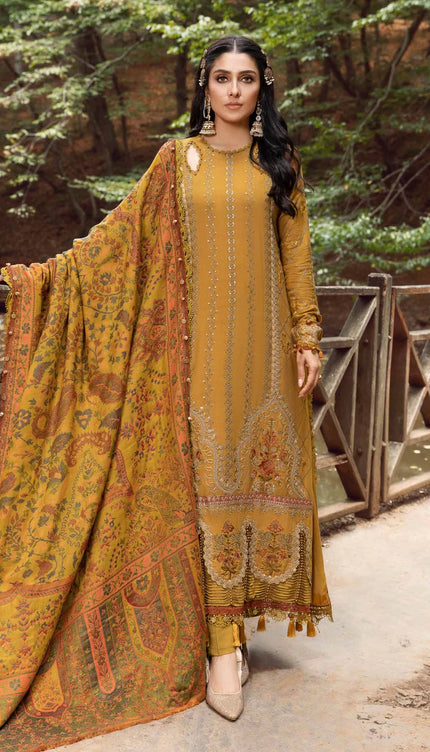 Stitched Linen | Mustard DL-1110