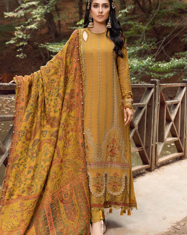Stitched Linen | Mustard DL-1110