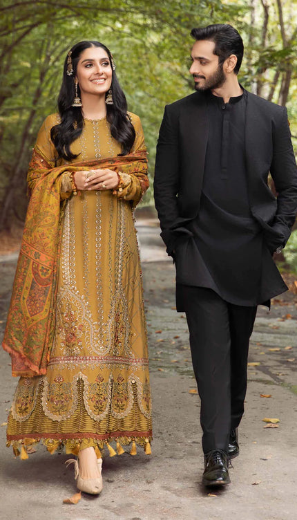 Stitched Linen | Mustard DL-1110