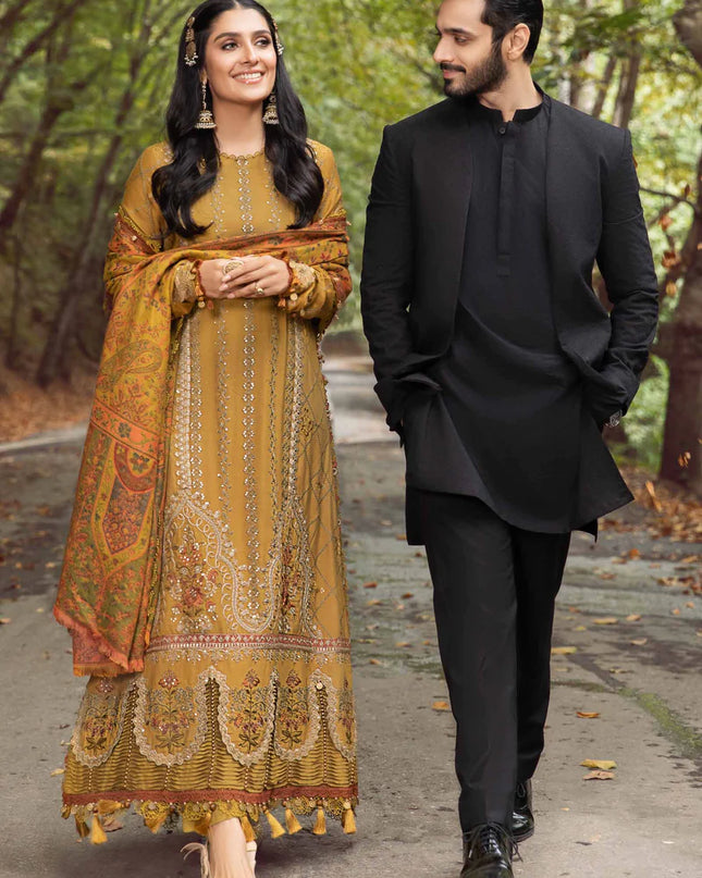 Stitched Linen | Mustard DL-1110