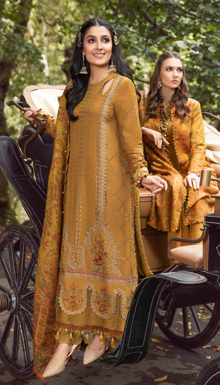 Stitched Linen | Mustard DL-1110