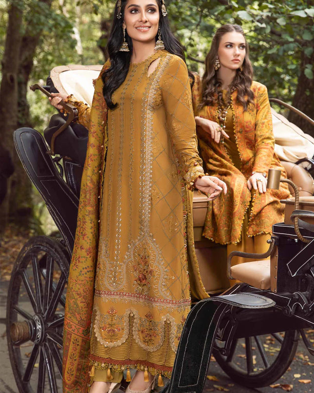Stitched Linen | Mustard DL-1110