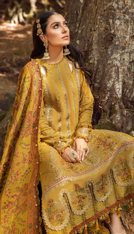 Stitched Linen | Mustard DL-1110