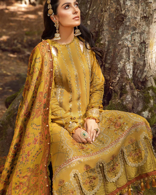 Stitched Linen | Mustard DL-1110